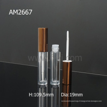 Conteneurs à tube à lèvres en aluminium simple et rond en aluminium avec brosse